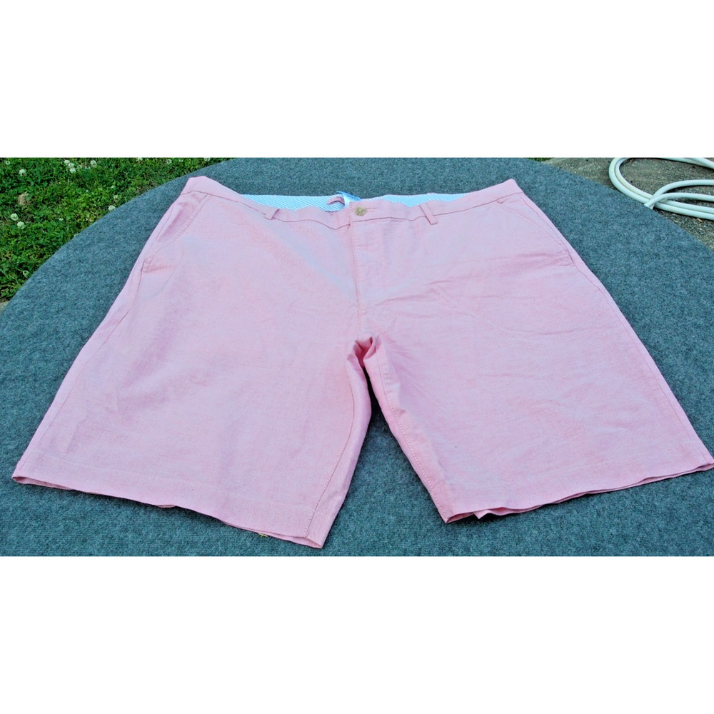 Chaps Shorts Mens 42 Light Red/Pink Stretch Denim Casual Preppy Golf Office